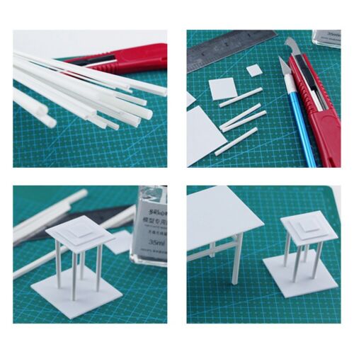 ABS Plastic Tube Styrene Round Strip Model Tools White 250mm DIY Set of 5 - Afbeelding 1 van 7