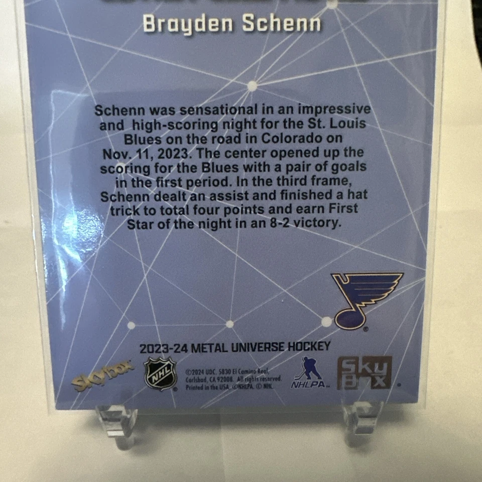 2023-24 SkyBox Metal Universe Constellations Brayden Schenn #CN-26 St. Louis - Image 4 of 4