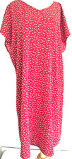 Red Heart Dress, Printed, Emery Rose, Short Sleeve, Knee Length, XL Shift