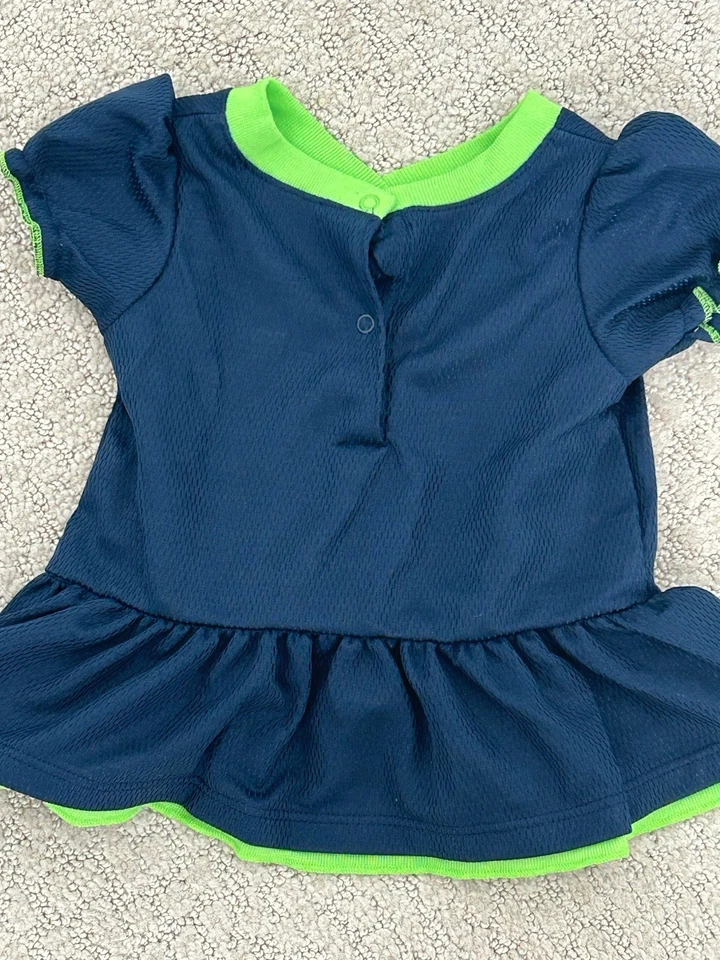 Vestido Seattle Seahawks feminino azul manga curta time NFL - Imagem 3 de 4