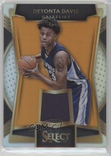 2016-17 Panini Select Rookie Swatches Orange Prizm /60 Deyonta Davis #12 1u0