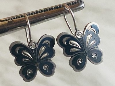 Silber Ohrringe UdSSR Vintage Sterling Karat 875 Damenschmuck Geschenk 177