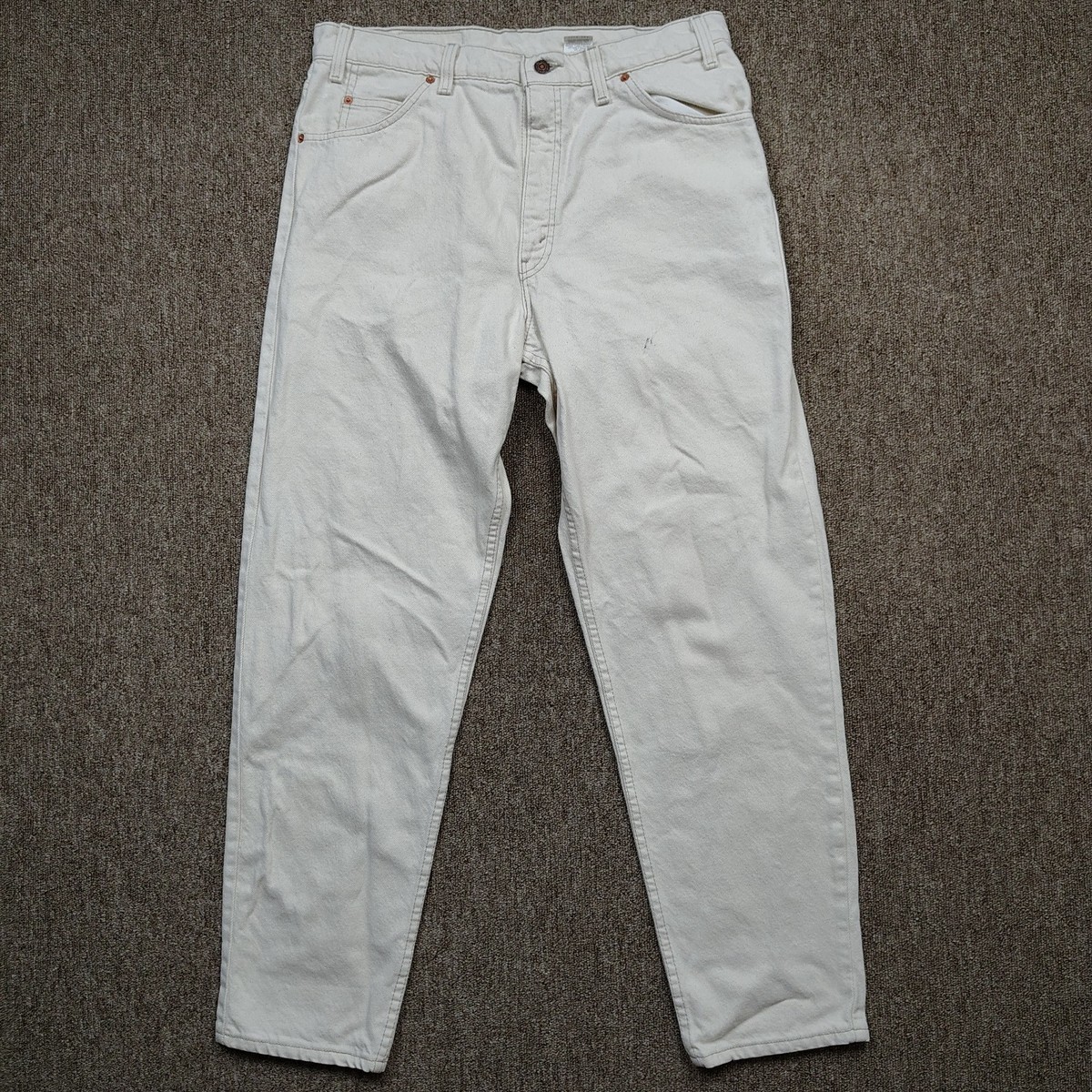 Vintage LEVI'S 550 Jeans Men's 36x30 White Relaxed Fit Tapered Leg