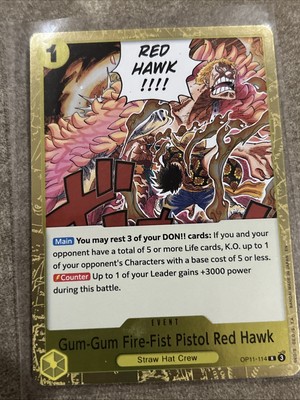 ワンピース カード G/G/F PISTOL RED HAWK 3枚セット Gum-Gum Fire-Fist Pistol Red Hawk - Romance Dawn - One Piece