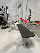 Hammer Strength Bench Press w/ Barbell Rack, Commercial Steel, Black/Silver
