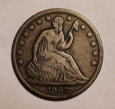 1867-s SEATED LIBERTY HALF -Original-