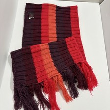No Boundaries Women s Stripe Knit Winter Scarf With Fringe NWT 11 x 72