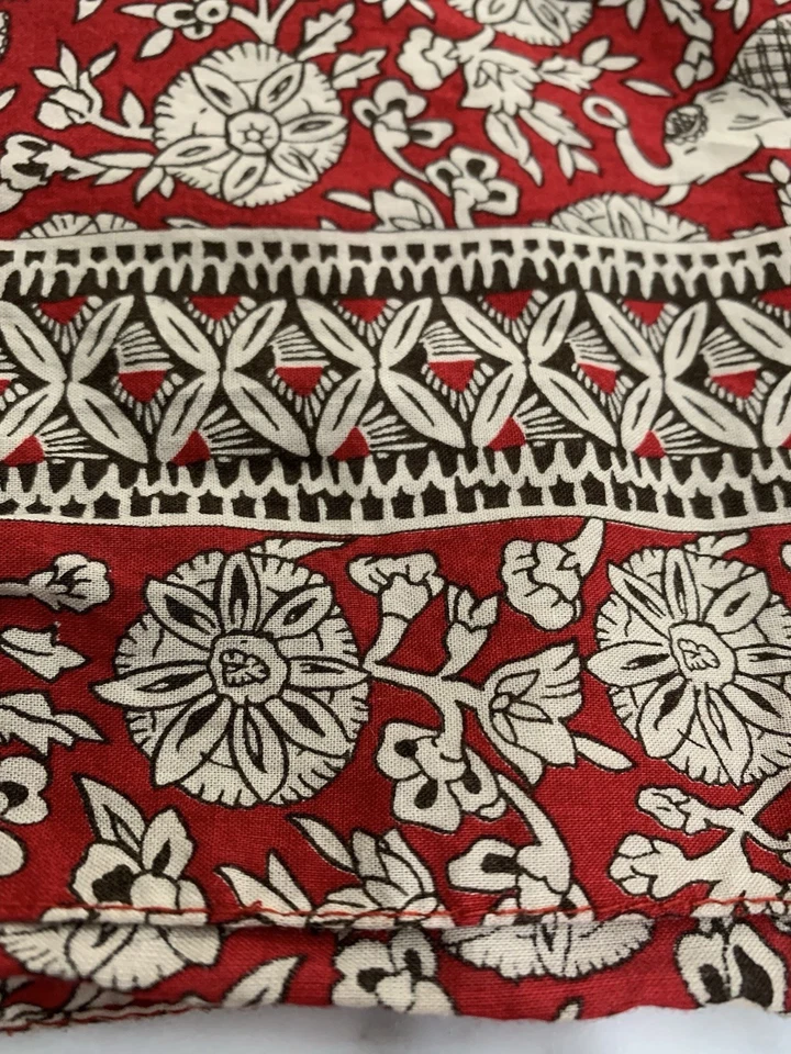 Bufanda envolvente grande J Crew RARA borgoña/blanco 100 % algodón estampado floral Liberty Foto 3 de 4