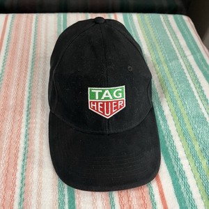 TAG Heuer Black Hat #DontCrackUnderPressure Baseball Cap Red Accents Accessories