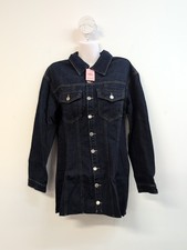Pretty Little Things Petite Denim Long Sleeve Mini Jacket Dress Size 6 Indigo