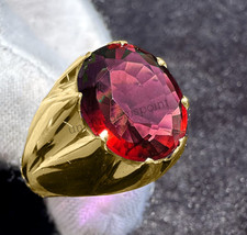 Red Ruby Gemstone 14k solid yellow Gold Handmade Men's Ring Men's Jewelry