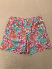 Member's Mark Men's Size L Stretch UPF 50 Family Swim Trunk Floral Colorful