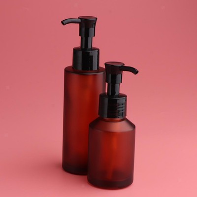 2 Stück leere Glasflasche, nachfüllbare Pumpflaschen, ideal für Lotionen, Flüssigkeit