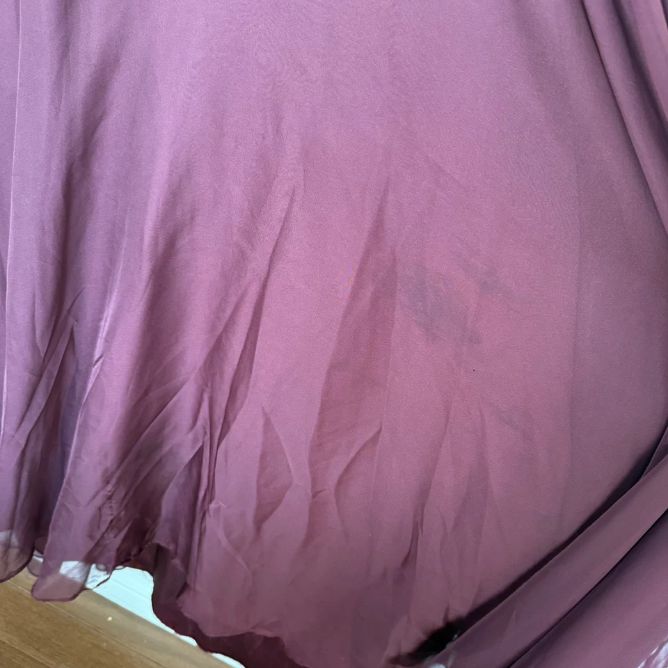 Vtg Y2K Dark Red Maroon Sheer Overlay Whimsigoth Fairy Prom Maxi Gown Sz 00 READ - Image 3 of 4