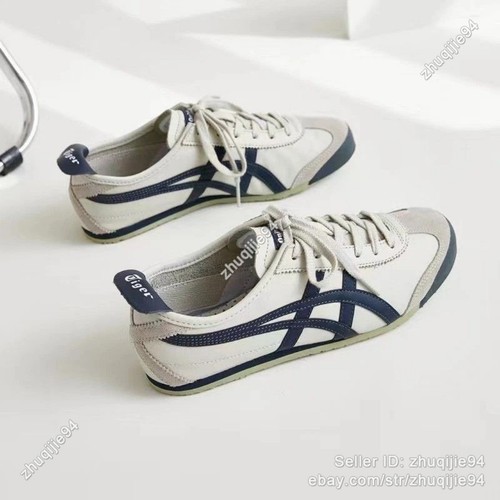 Classic MEXICO 66 Unisex Running Shoes 1183C102.200 Birch/navy Onitsuka Tiger - Picture 6 of 11