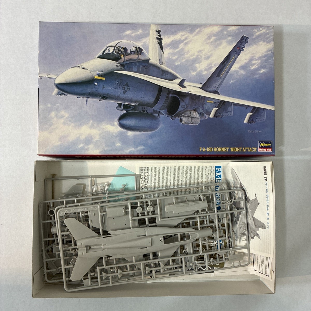 Hasegawa 1/72 F/A-18D Hornet Night Attack ET2 #02902 open box for