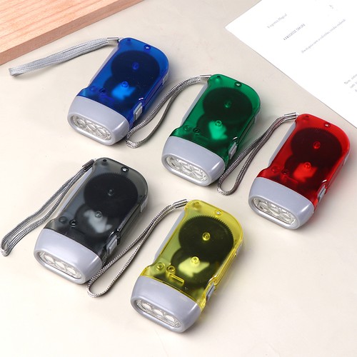 LED Hand Pressing Dynamo Crank Power Wind Up Flashlight Outdoor Camping Lamp - Picture 9 of 17