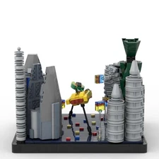 Hot Sale Speeder Chase Micro Model Movie Scene Episode II 1356 Build Moc