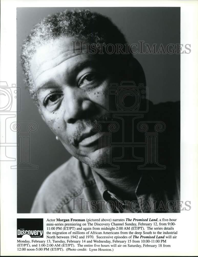 1995 Press Photo Actor Morgan Freeman, Narrator for 