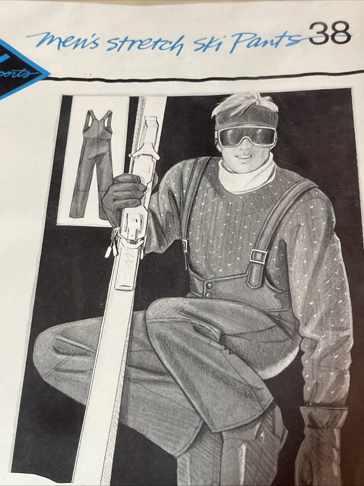 Daisy Kingdom sport Men’s Stretch Ski Pants 38 UNCUT vtg 1987 sewing Pattern - Image 4 of 4