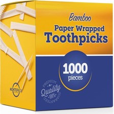 Montopack Individually Paper Wrapped Toothpicks Eco-Friendly Bulk Pack of 1000