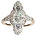 Art Deco 2.80 Ct White Diamond Antique Vintage Wedding Ring 14K Yellow Gold FN
