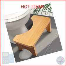 AZEN Toilet Stool Squat Adult, Wood Poop Stool for Bathroom Adults, 7 Inch Heigh