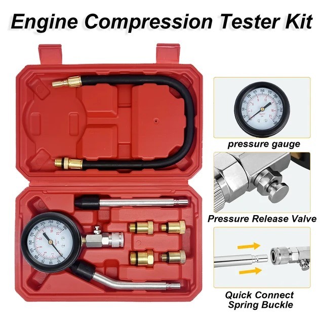 Compression gauge essence 0-300 PSI manomètre de diagnostic pour cylindre de voiture