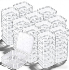 100 PCS Small Plastic Beads Storage Containers Clear Square Box Mini Small Items