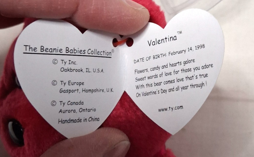 Ty Beanie Babies Valentino & Valentina Valentine's Day Bears New MWMTs thumbnail 6