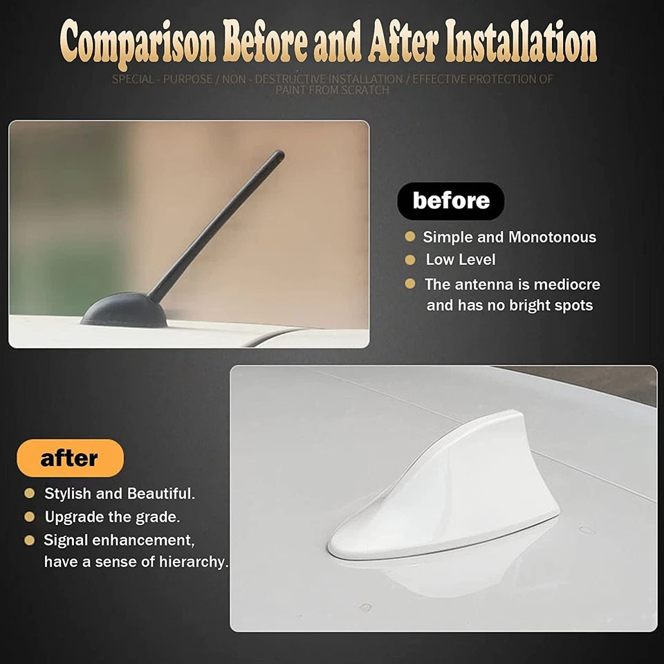 Cubierta de antena de coche radio AM/FM negro aleta de tiburón decoración para Land Rover Range Foto 4 de 4