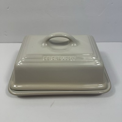 NEW Le Creuset Butter Dish UK Meringue Cream 5x3.5 European Size Cream Cheese