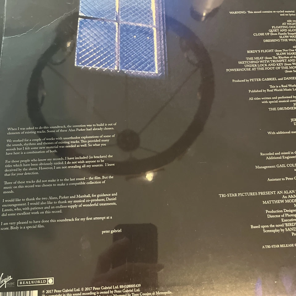 Peter Gabriel – Birdy LP SEALED 2022 180g 884108005439 Virgin Rock Electronic - Image 4 of 4