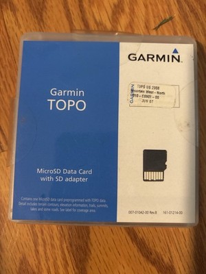 Garmin TOPO US 2008 Mountain West North MicroSD GPS Map Card SD Adapter