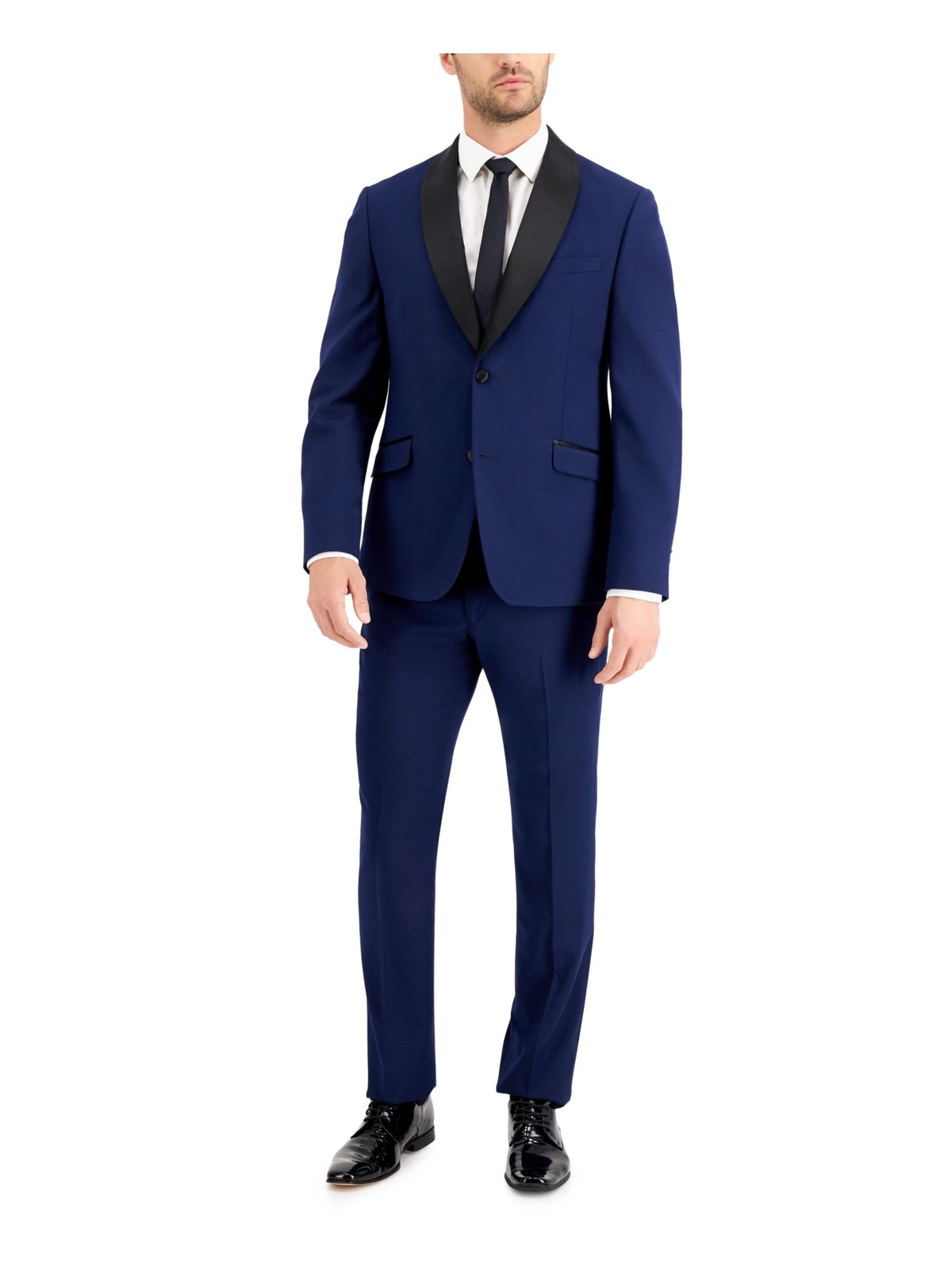 PERRY ELLIS PORTFOLIO Мужской темно-синий однобортный пиджак в цветную клетку 36L