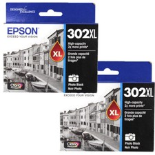 2pcs Genuine Epson 302XL PHOTO Black Ink Cartridges No Box for XP-6000 XP-6100