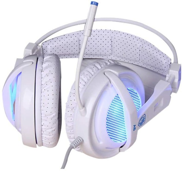 Supsoo 7.1 Stereo Gaming Headset Mic Blue LED Light Bass Surround Over Ear White for sale online 
