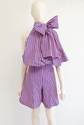 VIVIENNE WESTWOOD 1994 CAFE SOCIETY Union Jack plaid halter neck
