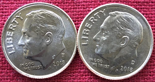 2018 P & D ROOSEVELT DIME UNCIRCULATED 2 COINS