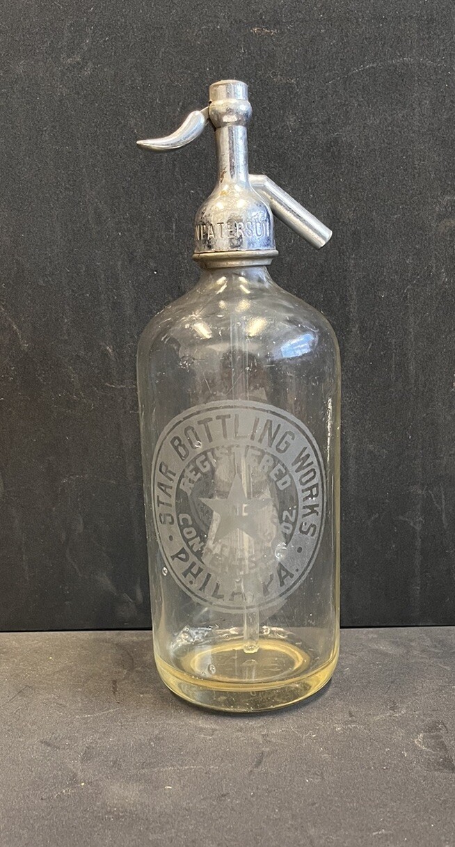 Star Bottling Works Philadelphia Philly Vintage Antique Glass Seltzer Bottle