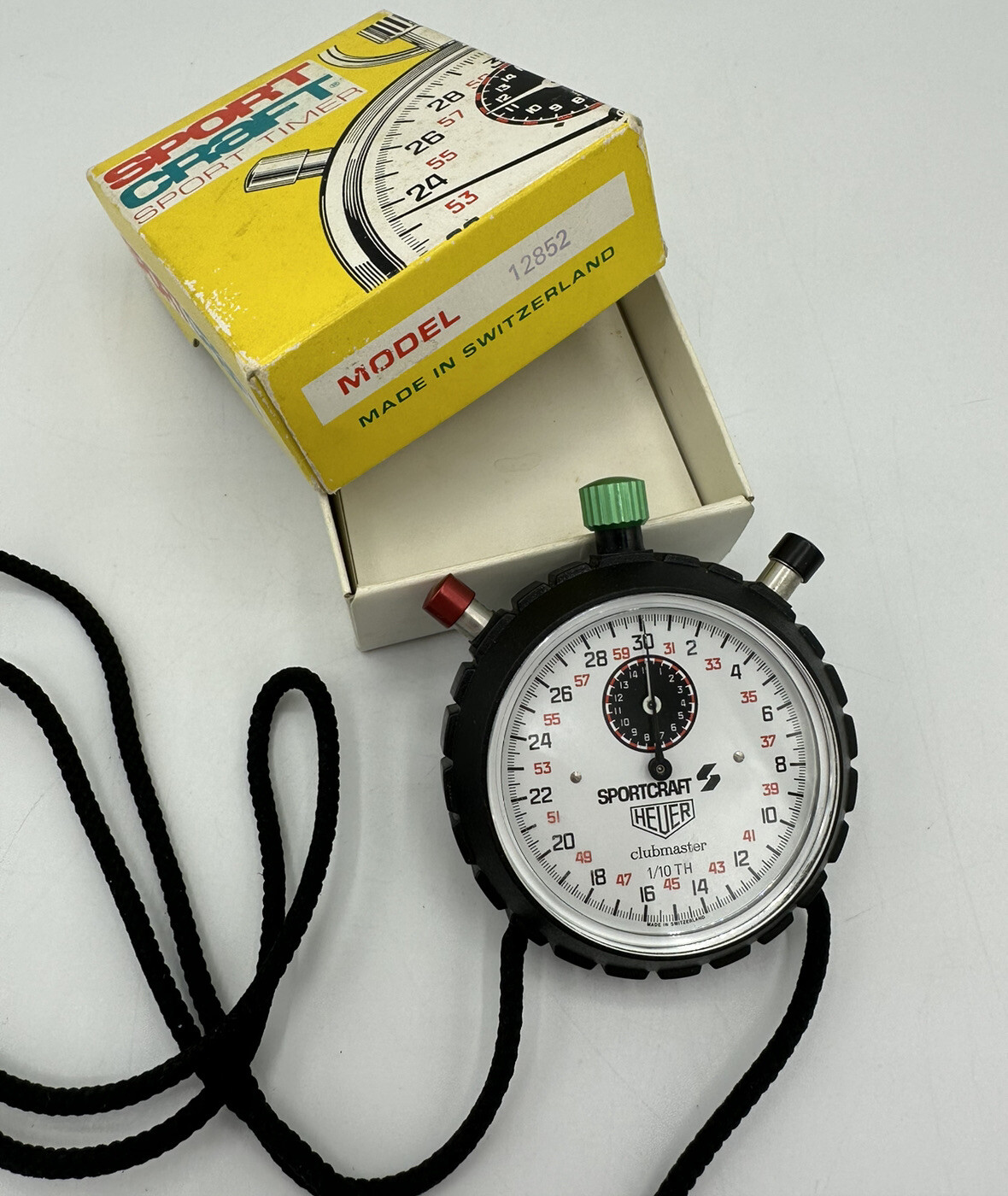 Sportcraft Heuer Clubmaster 1/10 Stopwatch model 12852 Mint Cond eBay