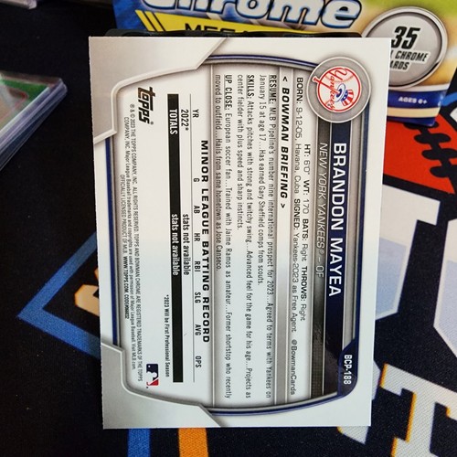 2023 Bowman Chrome Brandon Mayea 1st Bowman Mojo Refractor - Picture 2 of 2