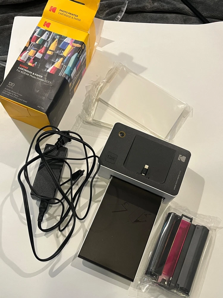 Kodak Wireless Portable Digital Photo Printer PD450W Dock + Cables