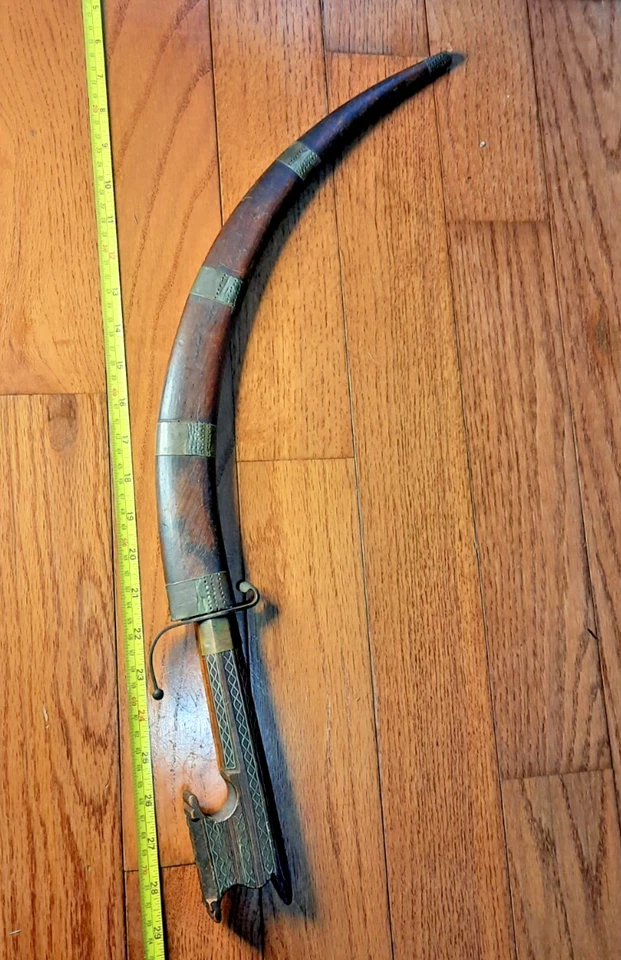 Espada pirata árabe marroquina antiga de aço Nimcha - Imagem 4 de 4