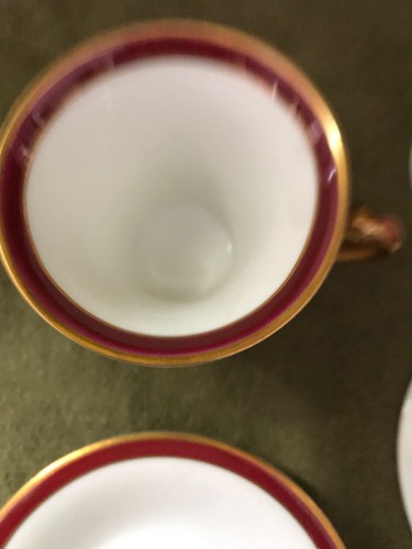 Juegos de tazas y platillos Hutschenreuther Selb, Bavaria 2 Demitasse azul rojo - Imagen 7 de 9