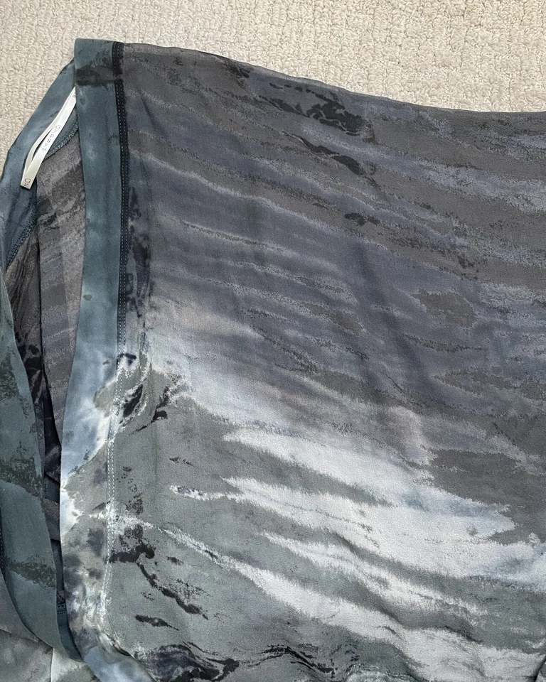 Chaqueta de acuarela teñida con corbata azul gris Gypsy 05 M kimono envolvente encogimiento de hombros Foto 3 de 4