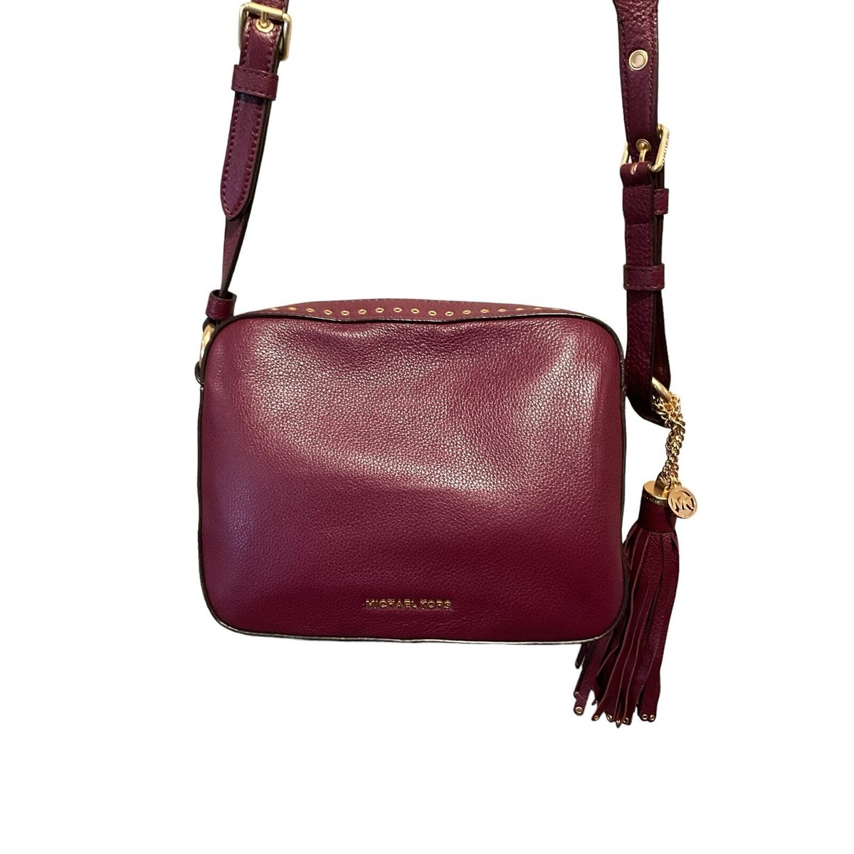 Michael Kors burgandy leather Brooklyn bag | eBay