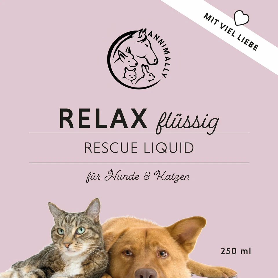 Relax Liquid - Rescue Tropfen Beruhigungsmittel für Hunde & Katzen 250 ml - Bild 2 von 4