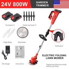 Cordless Strimmer Grass Trimmer Tree Cutter 24V Garden Edger Electric 2 Battery~