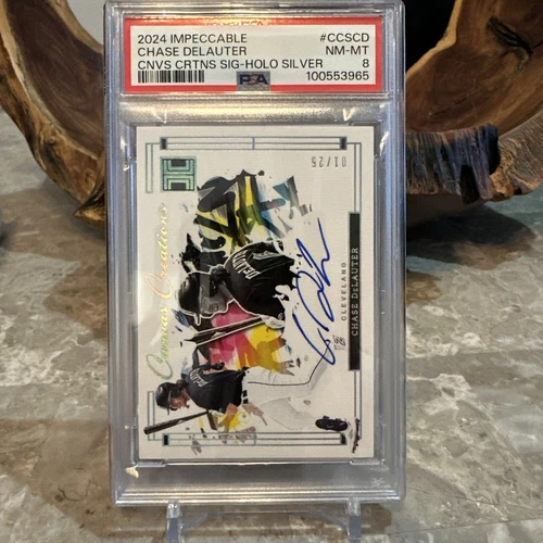 2024 impeccable Chase Delauter PSA 8 CNVS CRTNS Sig-holo Silver /25